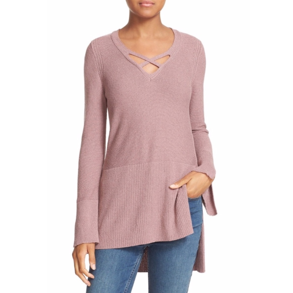Free People | rayon criss cross tunic sweater - Picture 1 of 8